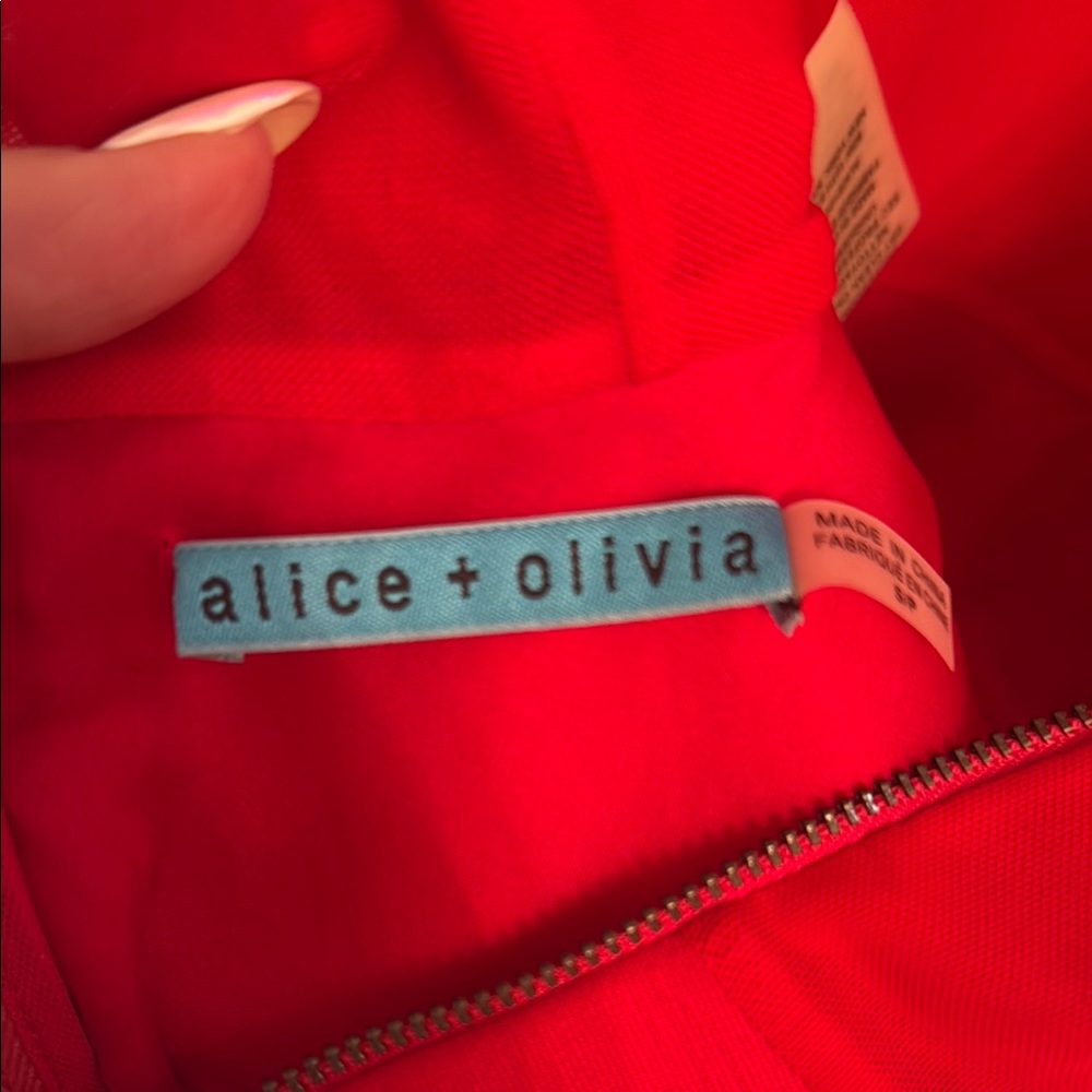 Alice + Olivia Red Long Sleeve Peplum Blouse - Picture 11 of 16